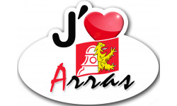 j'aime Arras - 15x11cm - Sticker/autocollant