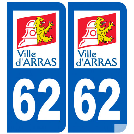 numéro immatriculation 62 Arras - Sticker/autocollant