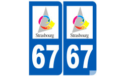 numéro immatriculation 67 ville de Strasbourg - Sticker/autocollant