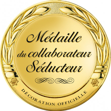 Médaille du collaborateur séducteur - 20x20cm - Sticker/autocollant