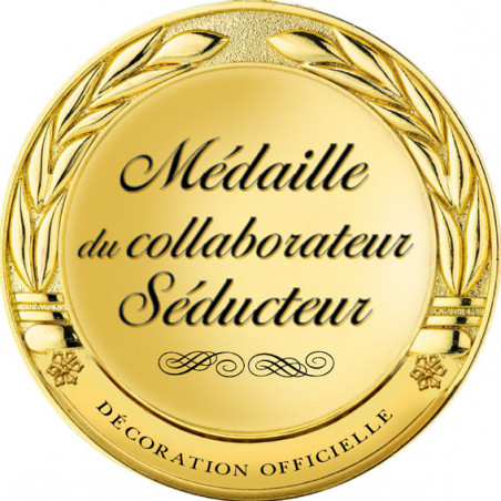 Médaille du collaborateur séducteur - 20x20cm - Sticker/autocollant