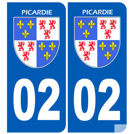 immatriculation 02 la Picardie - Sticker/autocollant