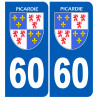 immatriculation 60 la Picardie - Sticker/autocollant