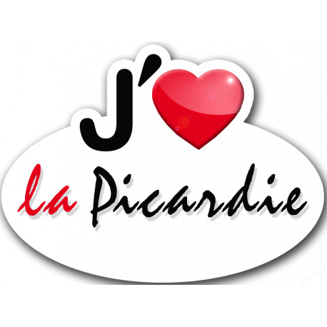 j'aime la Picardie - 15x11cm - Sticker/autocollant