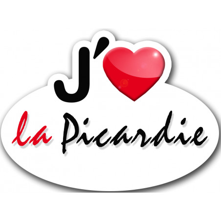 j'aime la Picardie - 15x11cm - Sticker/autocollant