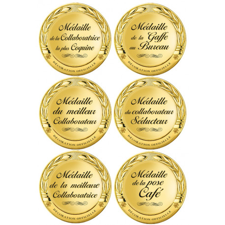 Stickers / autocollant Médaille de la pose café