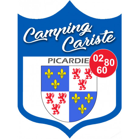 blason camping cariste Picardie - 15x11.2cm - Sticker/autocollant