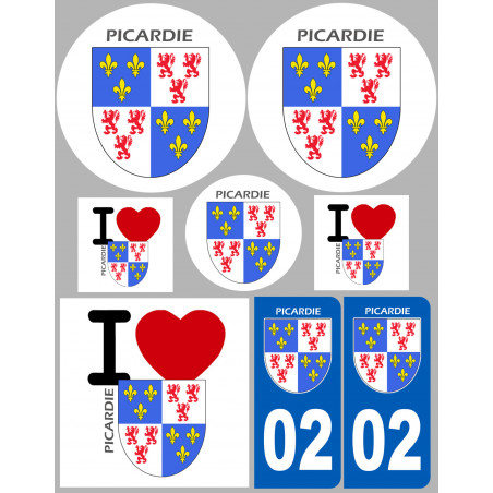 culture Picarde - 8 autocollants variés - Sticker/autocollant