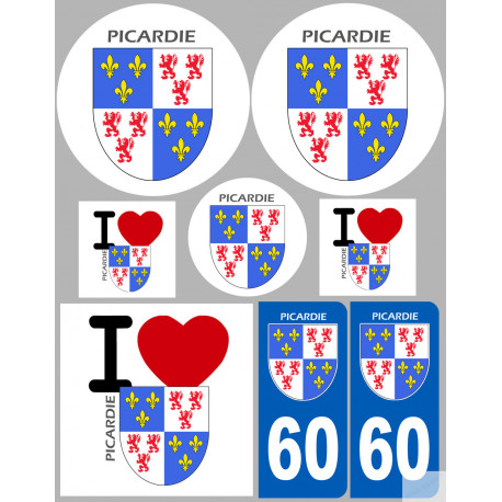 Picarde 60 - 8 autocollants variés - Sticker/autocollant