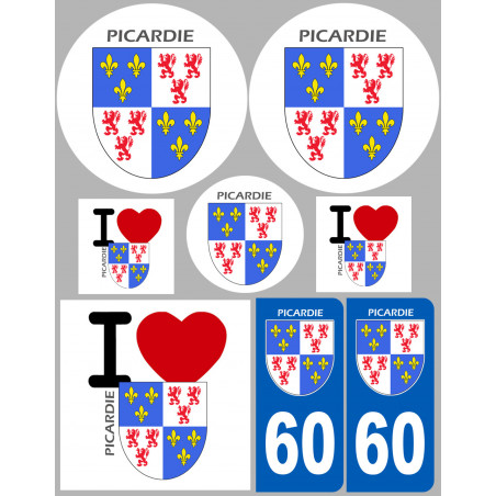 Picarde 60 - 8 autocollants variés - Sticker/autocollant