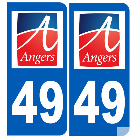 numéro immatriculation 49 Angers - Sticker/autocollant