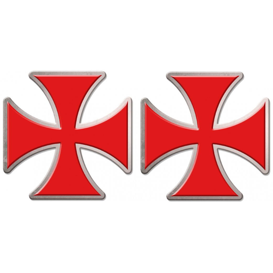 Croix des templiers - fois 10x10cm - Sticker/autocollant