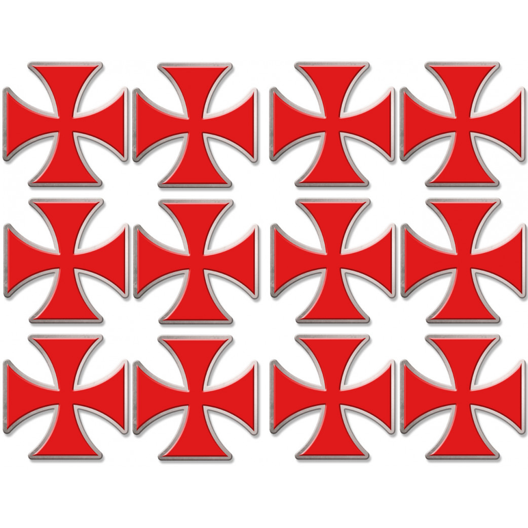 Croix des templiers - 12fois 5x5cm - Sticker/autocollant