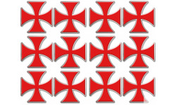 Croix des templiers - 12fois 5x5cm - Sticker/autocollant