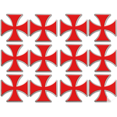 Croix des templiers - 12fois 5x5cm - Sticker/autocollant