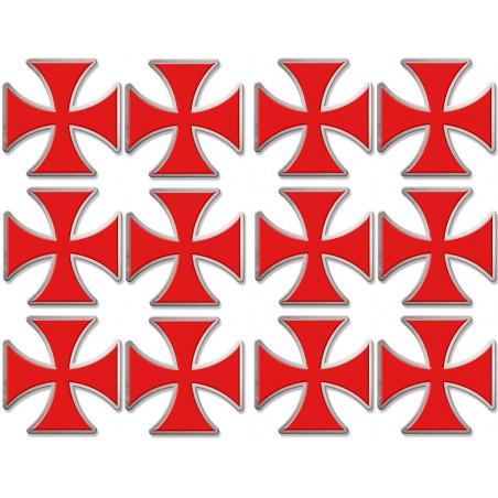 Croix des templiers - 12fois 5x5cm - Sticker/autocollant
