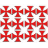 Croix des templiers - 12 autocollants de 5x5cm - Sticker/autocollant