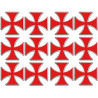 Croix des templiers - 12fois 5x5cm - Sticker/autocollant