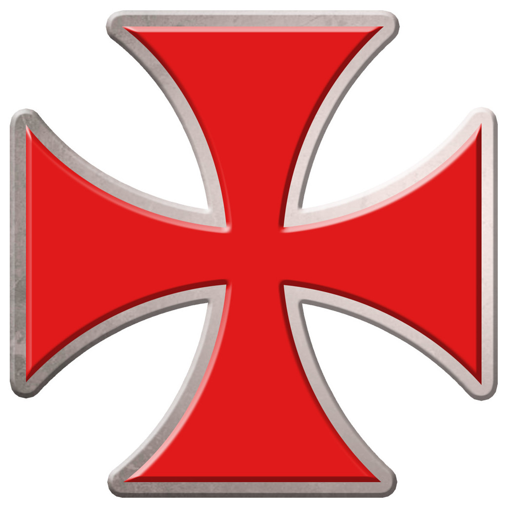 Croix des templiers - 1 autocollant de 21x21cm - Sticker/autocollant