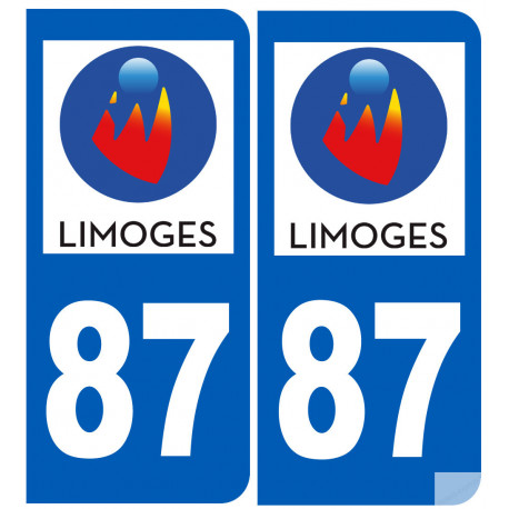 immatriculation 87 Limoges - Sticker/autocollant