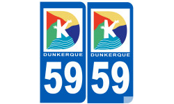 numéro immatriculation 59 Dunkerque - Sticker/autocollant