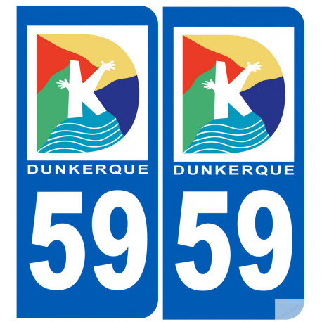 immatriculation 59 Dunkerque - Sticker/autocollant