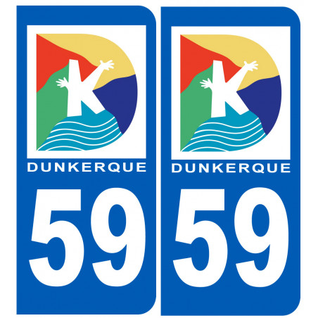 immatriculation 59 Dunkerque - Sticker/autocollant