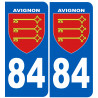 numéro immatriculation 84 Avignon - Sticker/autocollant