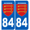 immatriculation 84 Avignon - Sticker/autocollant