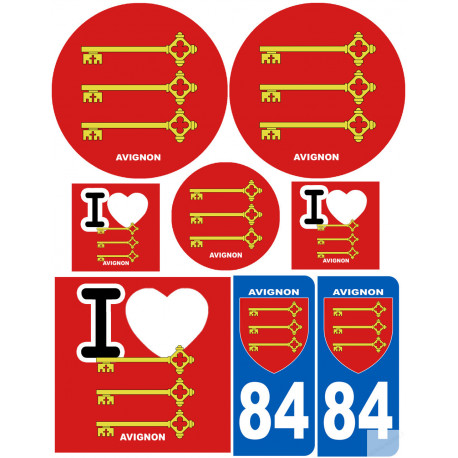 Avignon - 8 autocollants variés - Sticker/autocollant