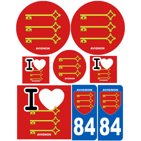 Avignon - 8 autocollants variés - Sticker/autocollant