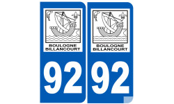 immatriculation 92 Boulogne-Billancourt - Sticker/autocollant