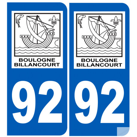 immatriculation 92 Boulogne-Billancourt - Sticker/autocollant