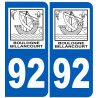 numéro immatriculation 92 Boulogne-Billancourt - Sticker/autocollant