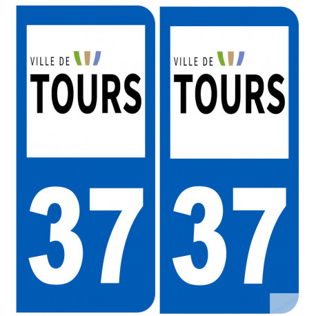 immatriculation 37 Tours - Sticker/autocollant