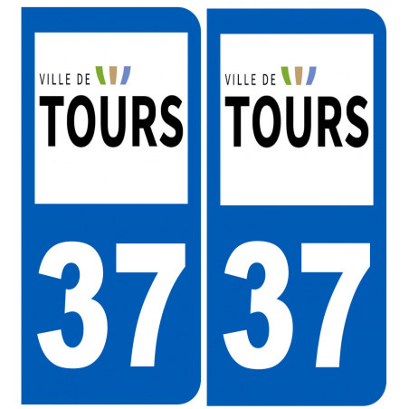 immatriculation 37 Tours - Sticker/autocollant