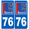 numéro immatriculation 76 Rouen - Sticker/autocollant