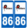 numéro immatriculation 86 Poitiers - Sticker/autocollant