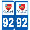 numéro immatriculation 92 Rueil-Malmaison - Sticker/autocollant