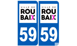 numéro immatriculation 59 Roubaix - Sticker/autocollant