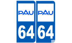 immatriculation 64 Pau - Sticker/autocollant