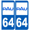 numéro immatriculation 64 Pau - Sticker/autocollant