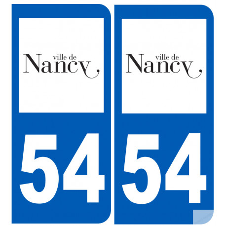 immatriculation 54 Nancy - Sticker/autocollant