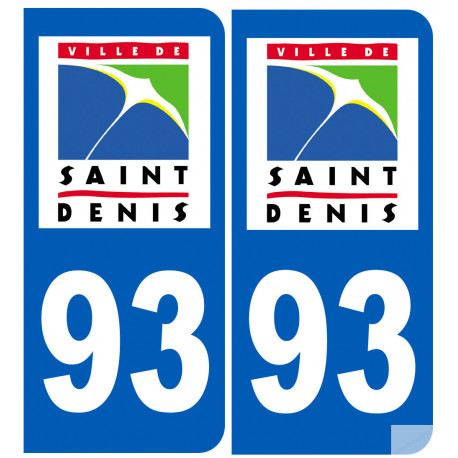 numéro immatriculation 93 Saint-Denis - Sticker/autocollant