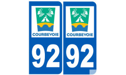 numéro immatriculation 92 Courbevoie - Sticker/autocollant