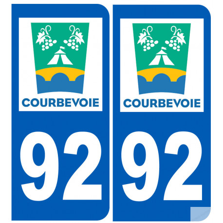 numéro immatriculation 92 Courbevoie - Sticker/autocollant