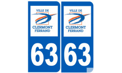 numéro immatriculation 63 Clermont-Ferrand - Sticker/autocollant