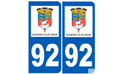 numéro immatriculation 92 Asnières-sur-Seine - Sticker/autocollant