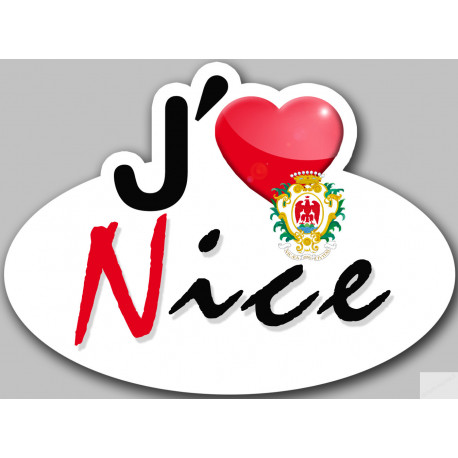 j'aime Nice - 15x11cm - Sticker/autocollant