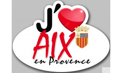 J'aime Aix-en-Provence - 15x11cm - Sticker/autocollant